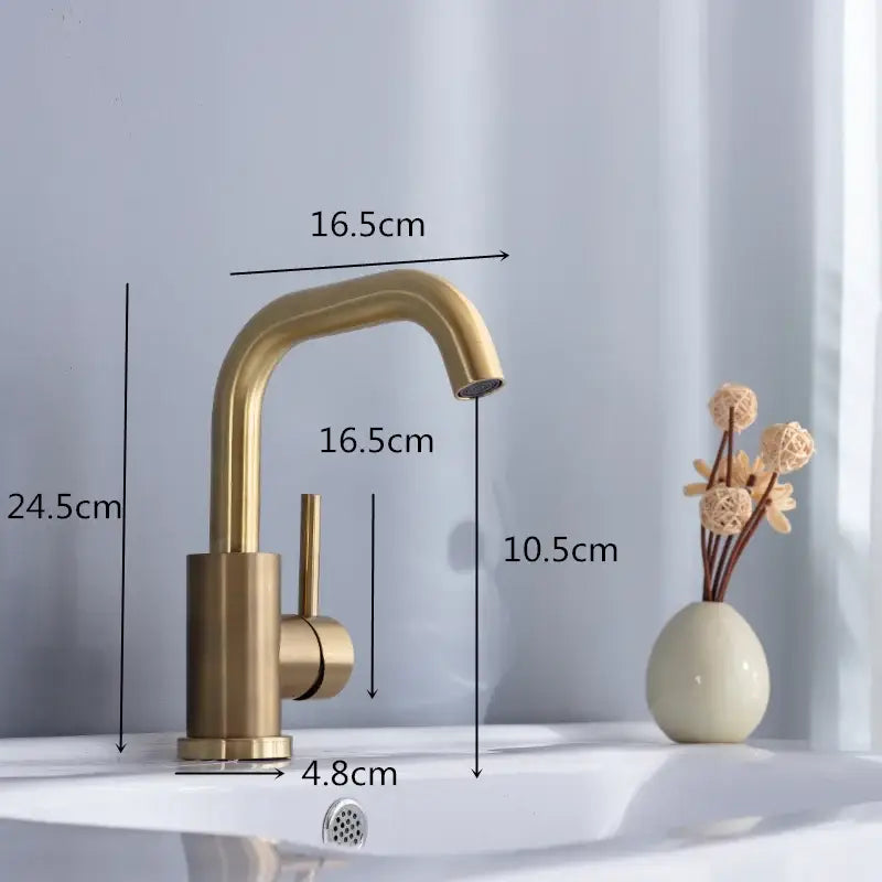 Modern brushed gold single handle basin faucet bathroom mixer tap