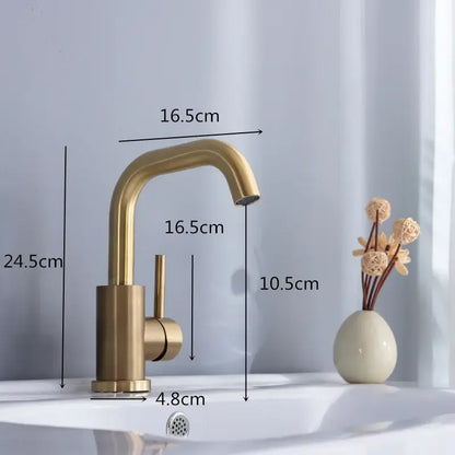 Modern brushed gold single handle basin faucet bathroom mixer tap