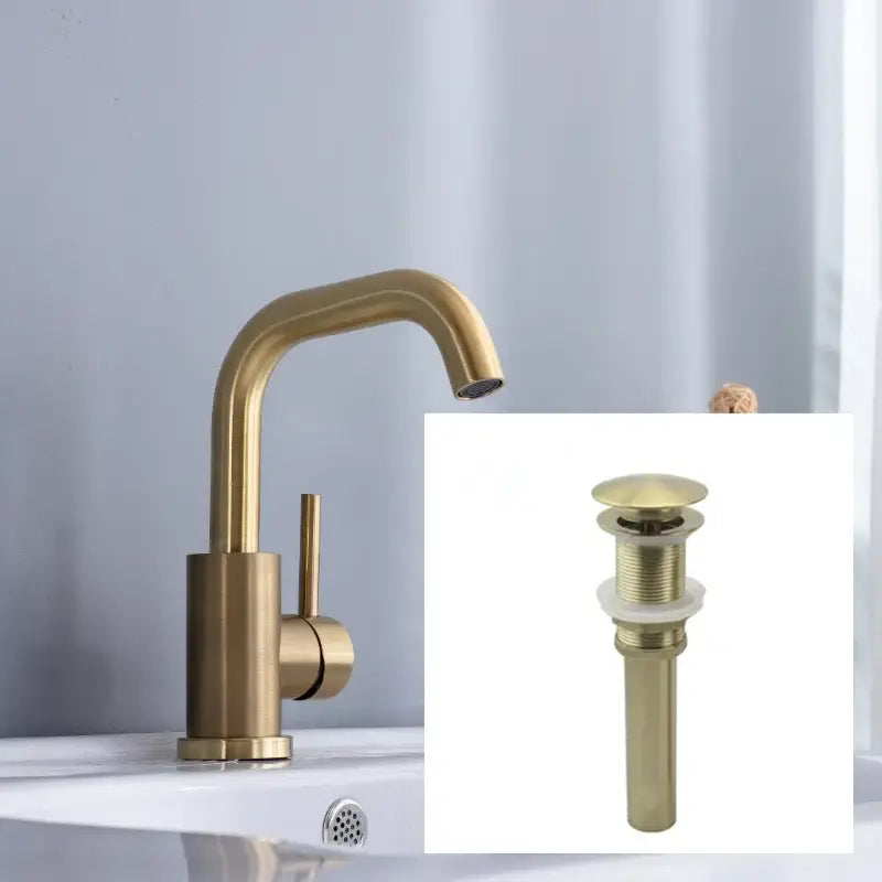 Modern brushed gold single handle basin faucet bathroom mixer tap