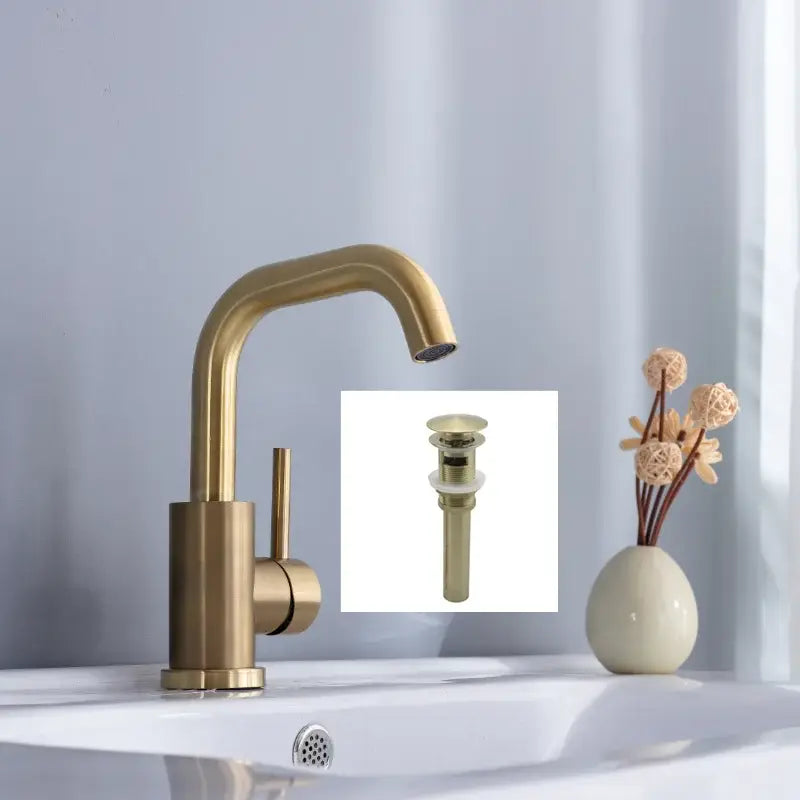 Modern brushed gold single handle basin faucet bathroom mixer tap