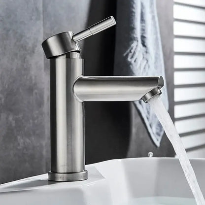 Modern brushed gold solid brass bathroom faucet single handle tap