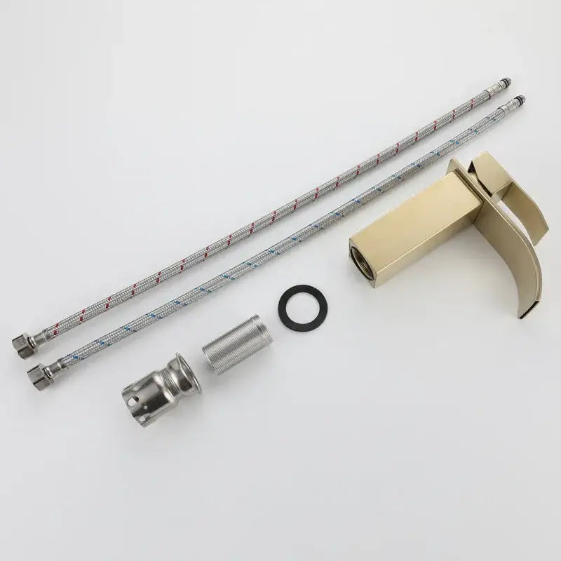Modern brushed gold stainless steel basin faucet bathroom waterfall tap