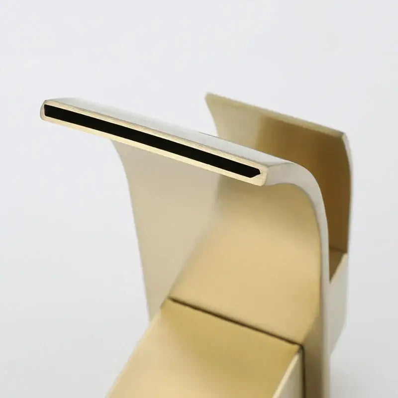 Modern brushed gold stainless steel basin faucet bathroom waterfall tap