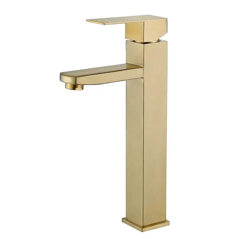 Modern brushed gold stainless steel basin mixer faucet bathroom