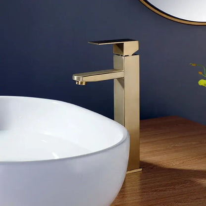 Modern brushed gold stainless steel basin mixer faucet bathroom