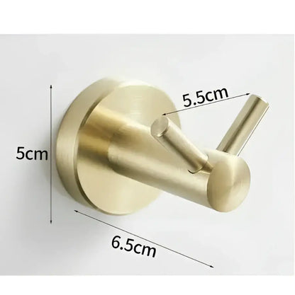 Modern brushed gold stainless steel robe hook bathroom hanger