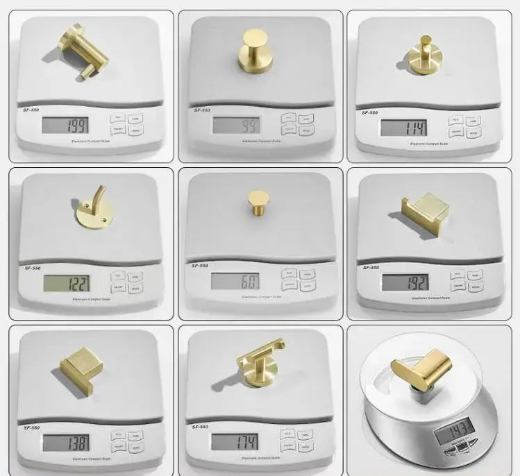 Modern brushed gold stainless steel robe hook bathroom hanger