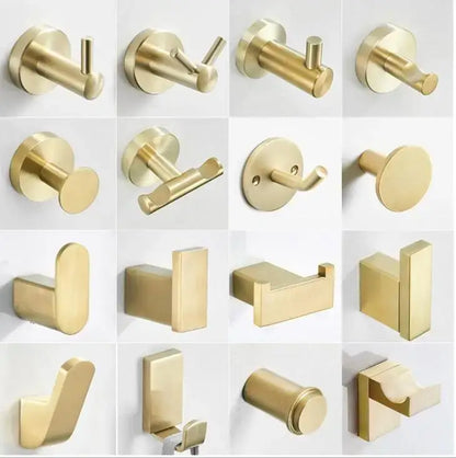 Modern brushed gold stainless steel robe hook bathroom hanger