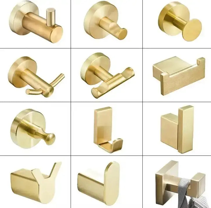 Modern brushed gold stainless steel robe hook bathroom hanger