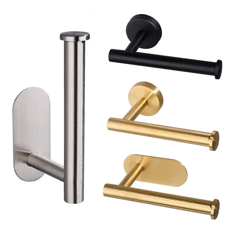 Modern brushed gold stainless steel toilet paper holder kitchen rack