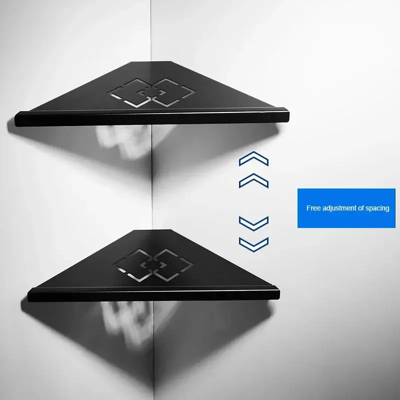 Modern brushed gold stainless steel triangle rack shower storage bathroom