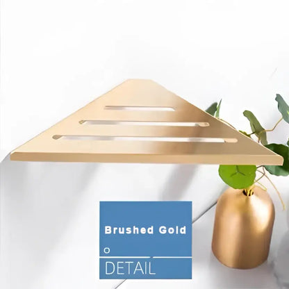 Modern brushed gold stainless steel triangle rack shower storage bathroom