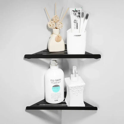 Modern brushed gold stainless steel triangle rack shower storage bathroom