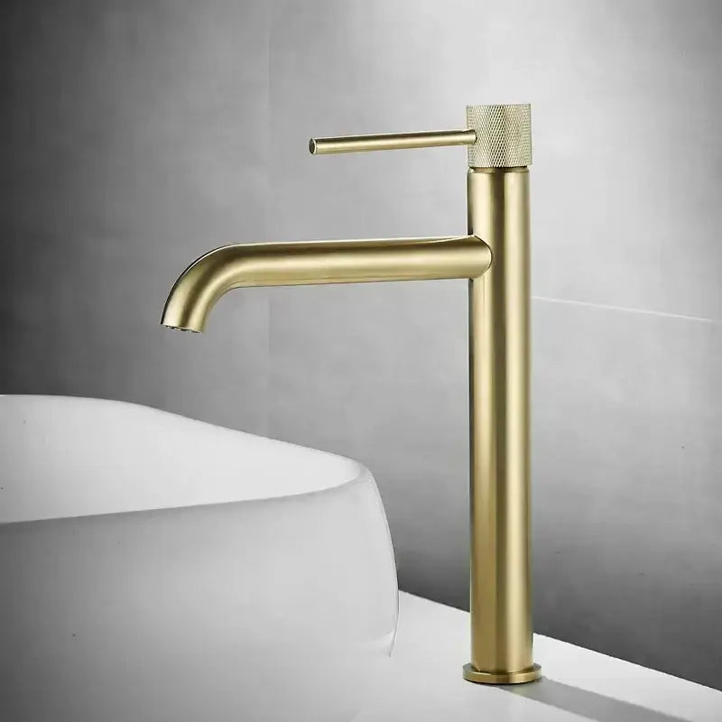Modern brushed gold swivel faucet bathroom basin sink crane