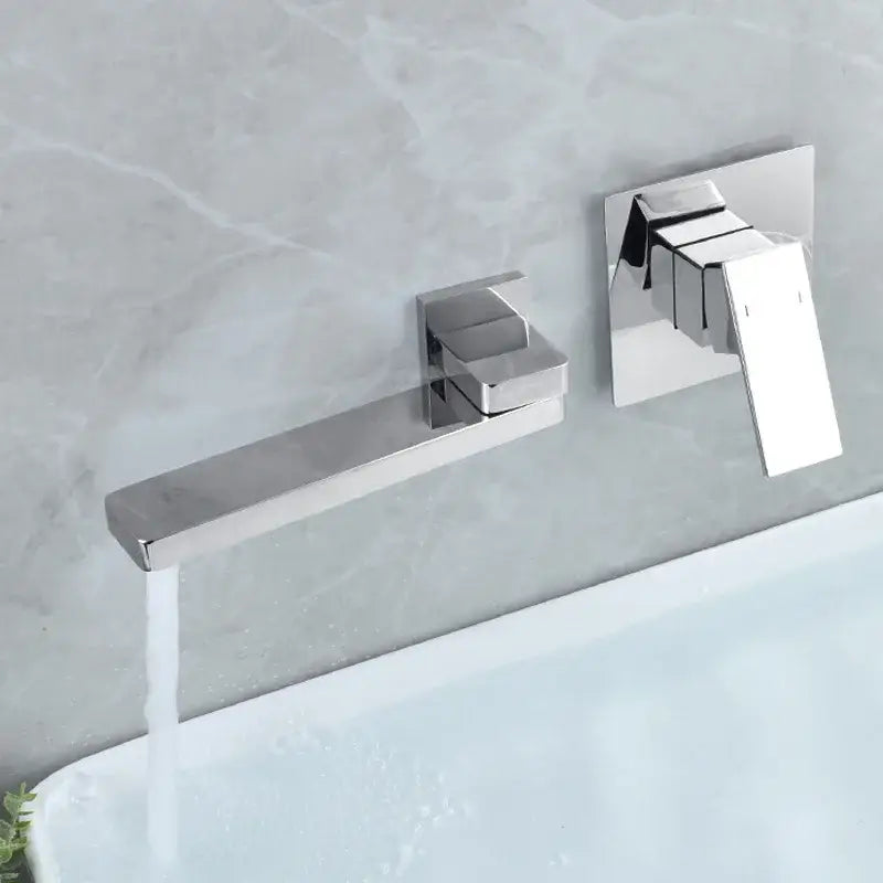 Modern brushed gold wall mounted basin faucet set bathroom mixer tap