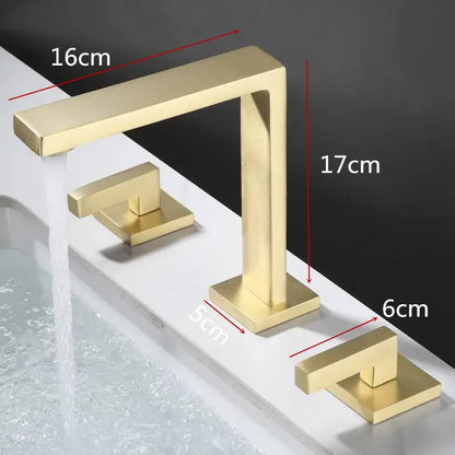 Modern brushed gold waterfall basin faucet bathroom sink tap