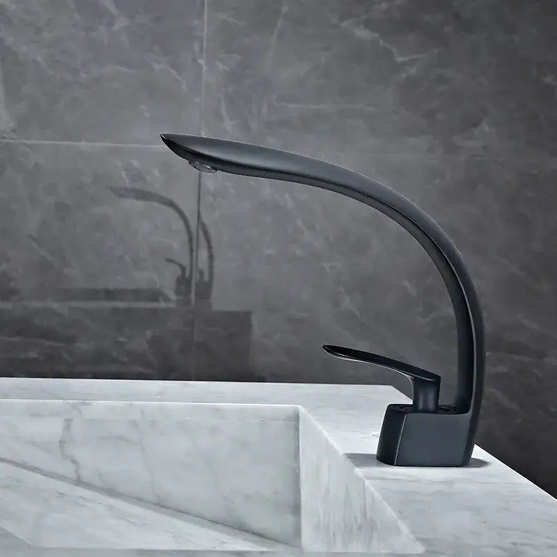 Modern brushed gold waterfall basin mixer tap bathroom faucet
