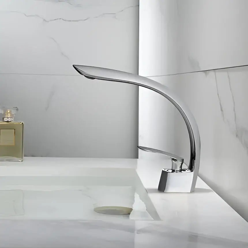 Modern brushed gold waterfall basin mixer tap bathroom faucet