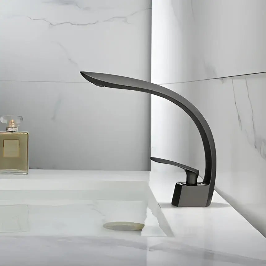 Modern brushed gold waterfall basin mixer tap bathroom faucet