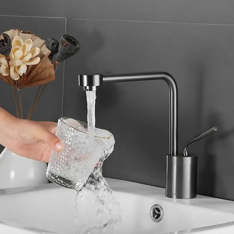 Modern brushed gold waterfall faucet swivel sink kitchen tap