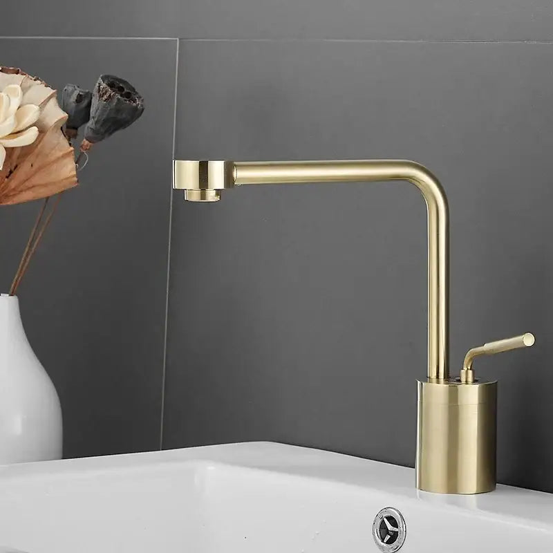 Modern brushed gold waterfall faucet swivel sink kitchen tap