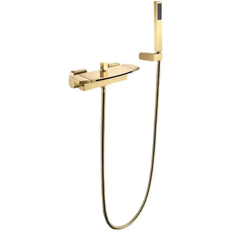 Modern brushed gold waterfall shower faucet set bathroom mixer