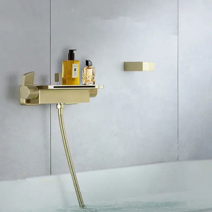 Modern brushed gold waterfall shower faucet set bathroom mixer