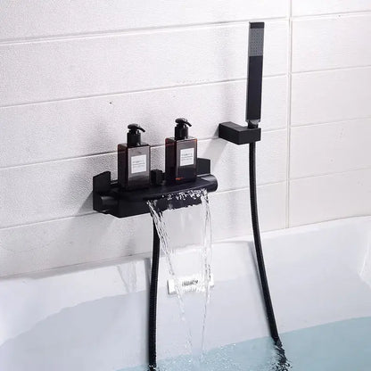 Modern brushed gold waterfall shower faucet set bathroom mixer