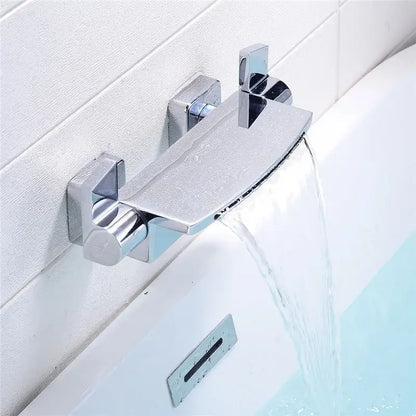 Modern brushed gold waterfall shower faucet set bathroom mixer