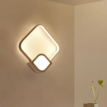 Modern brushed gold & white led sconce bedroom max bulb wattage 15w
