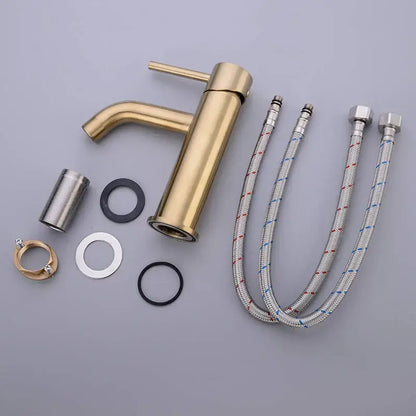 Modern brushed golden brass basin faucet bathroom mixer tap