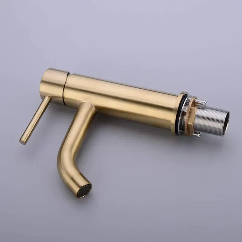 Modern brushed golden brass basin faucet bathroom mixer tap
