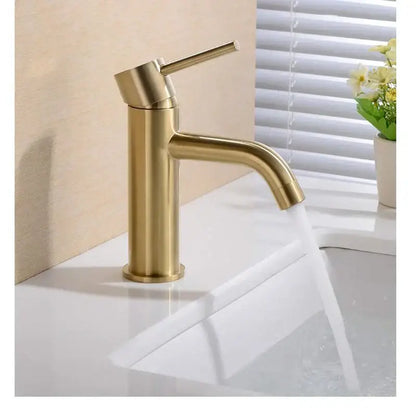 Modern brushed golden brass basin faucet bathroom mixer tap