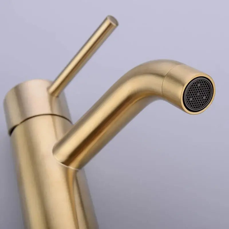 Modern brushed golden brass basin faucet bathroom mixer tap