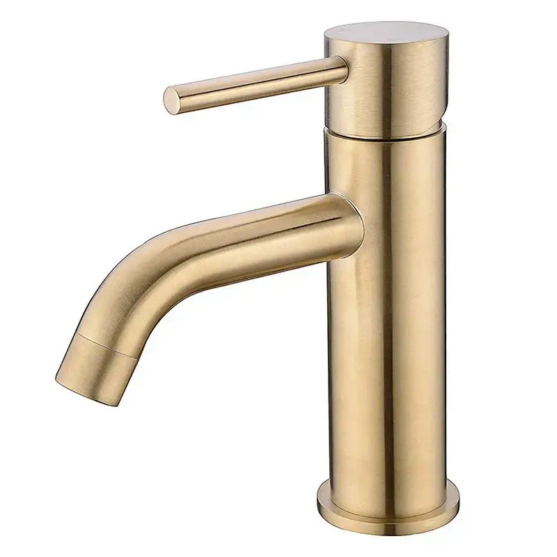 Modern brushed golden brass basin faucet bathroom mixer tap