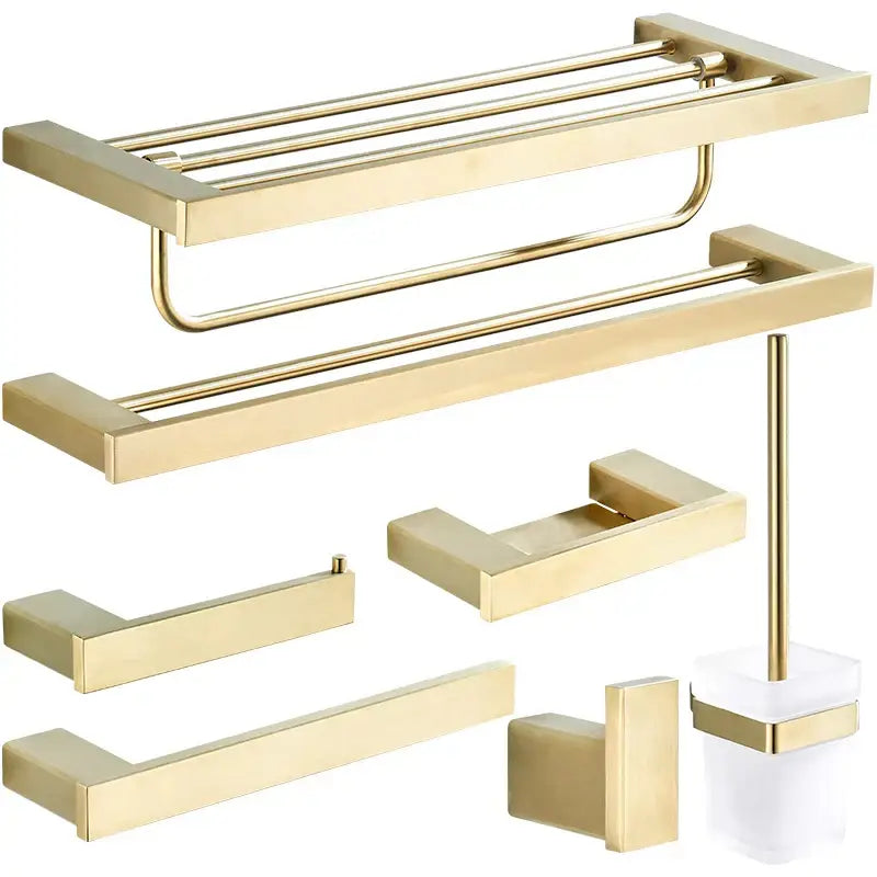 Modern brushed matt gold decorbites bath set bathroom accessories