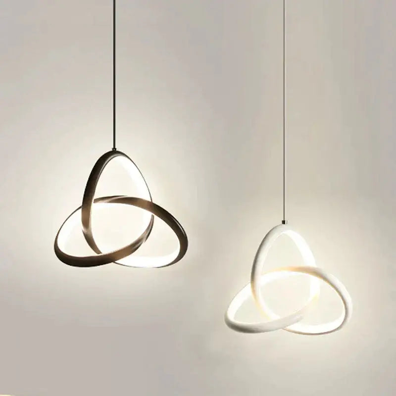 Modern brushed metal & white led bedside pendant light bedroom