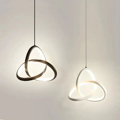 Modern brushed metal & white led bedside pendant light bedroom