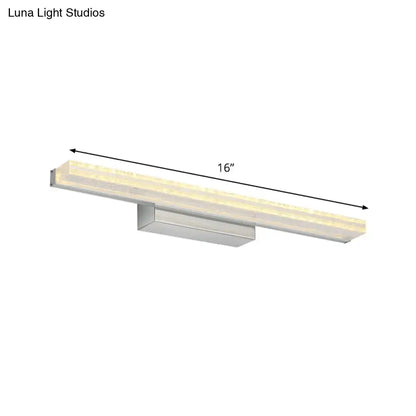 Modern brushed metallic led vanity sconce with acrylic shade bathroom