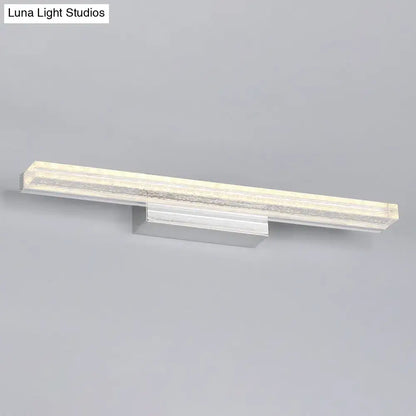 Modern brushed metallic led vanity sconce with acrylic shade bathroom