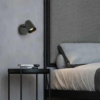 Modern brushed metallic led wall lamp bedroom adjustable spotlight