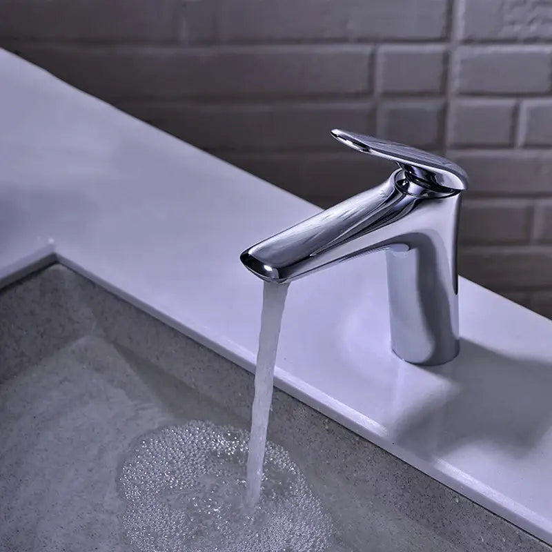 Modern brushed nickel basin faucet mixer tap for bathroom