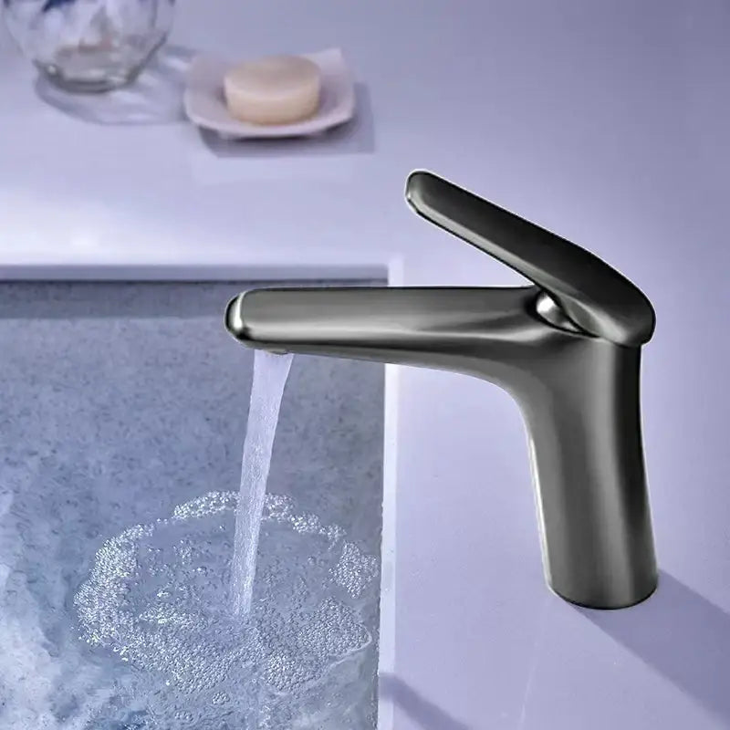 Modern brushed nickel basin faucet mixer tap for bathroom