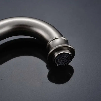 Modern brushed nickel basin faucet with long spout bathroom mixer