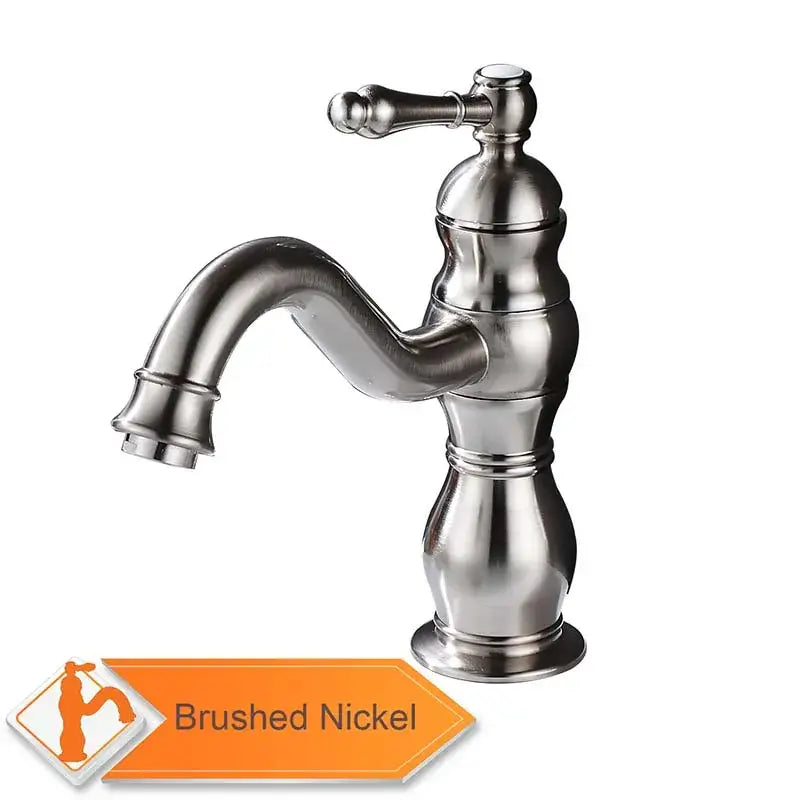 Modern brushed nickel basin faucet with long spout bathroom mixer