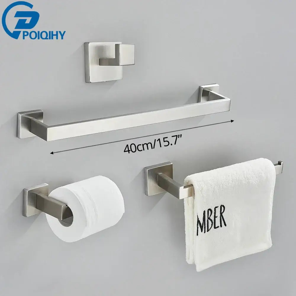 Modern brushed nickel bathroom hardware set – bathroom accessory kit