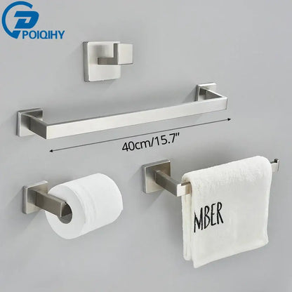 Modern brushed nickel bathroom hardware set – bathroom accessory kit