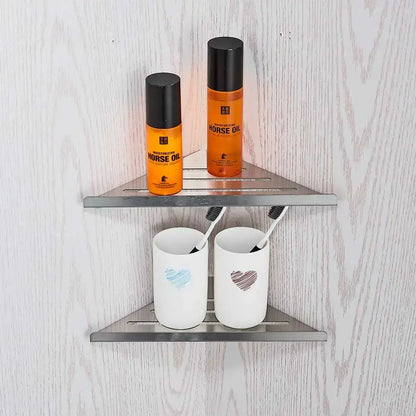 Modern brushed nickel bathroom hardware set with glass accents