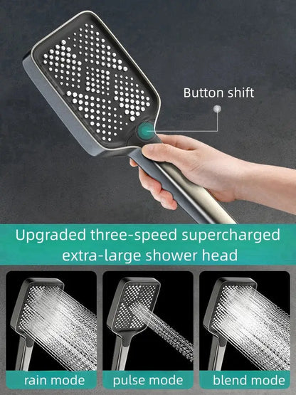 Modern brushed nickel electric sunflower rainfall shower bathroom set