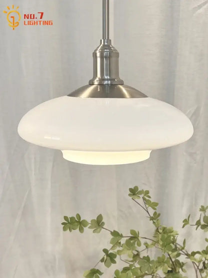 Modern brushed nickel glass pendant light kitchen indoor lighting